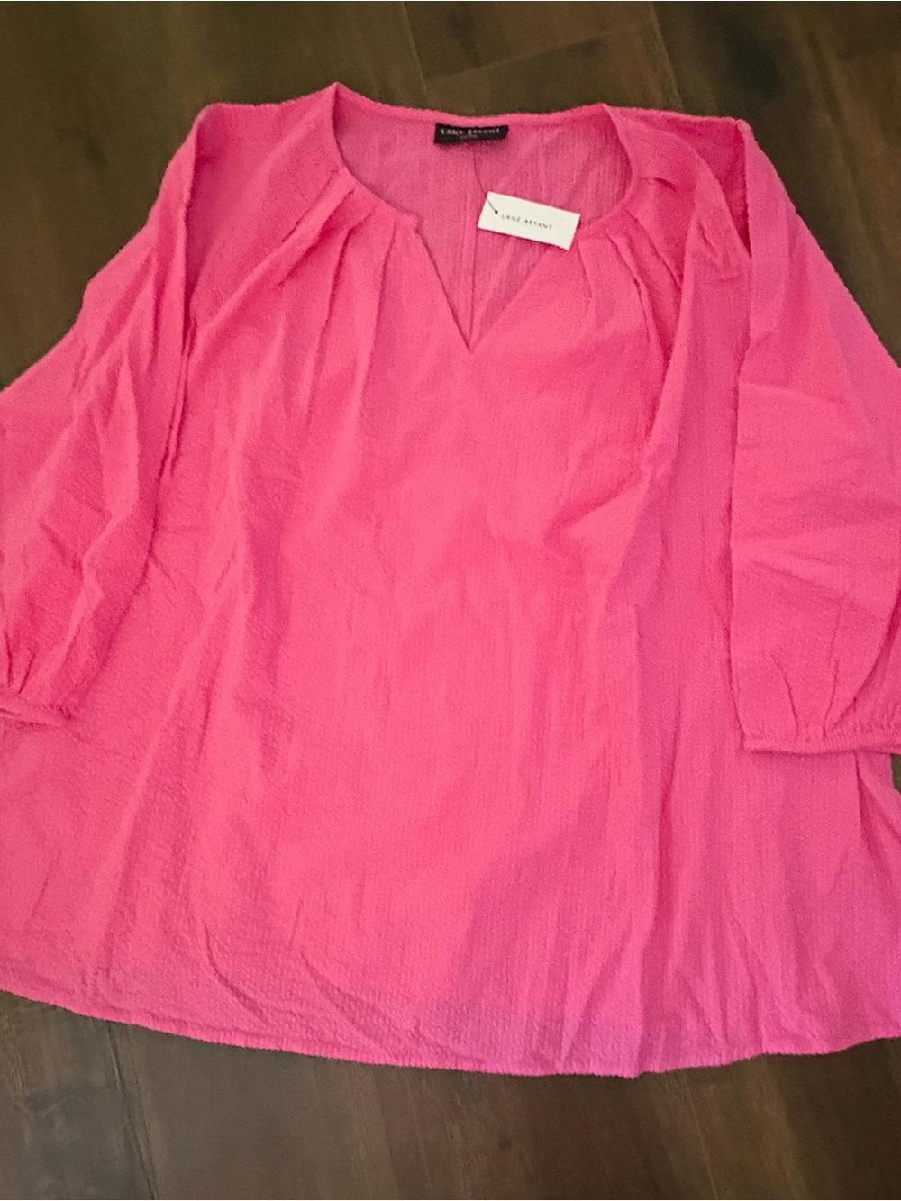 NWT 100%Lane Bryant LOT of 3 Pink, Green, Navy/White V-Neck Tunics Size 22 - Picture 5 of 8